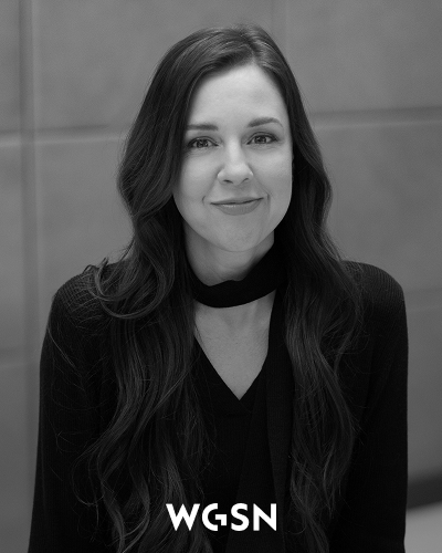 Black and white portrait of Carla Buzasi