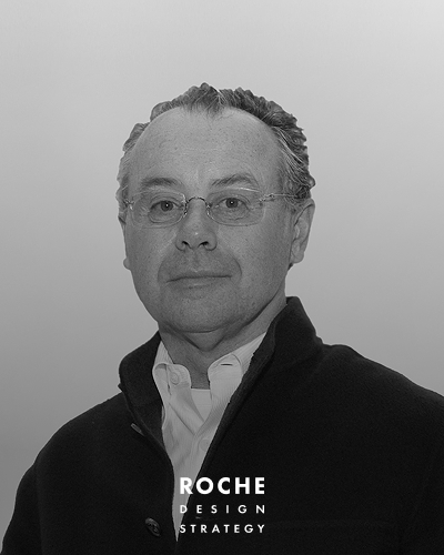 Black and white portrait of Kevin Roche