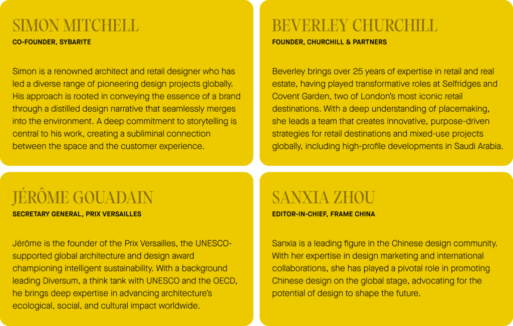 Design performance was assessed through a structured survey administered to a curated panel of expert reviewers from retail design, retail strategy, design media and architectural recognition bodies